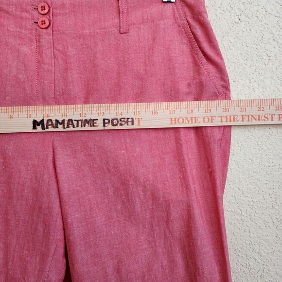 LOUIS FERAUD Women's Linen Virgin Wool Blend Straight Leg Knit Pants SIZE 12 EUC - Picture 8 of 12